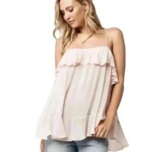 Women's Pink Ruffle Top